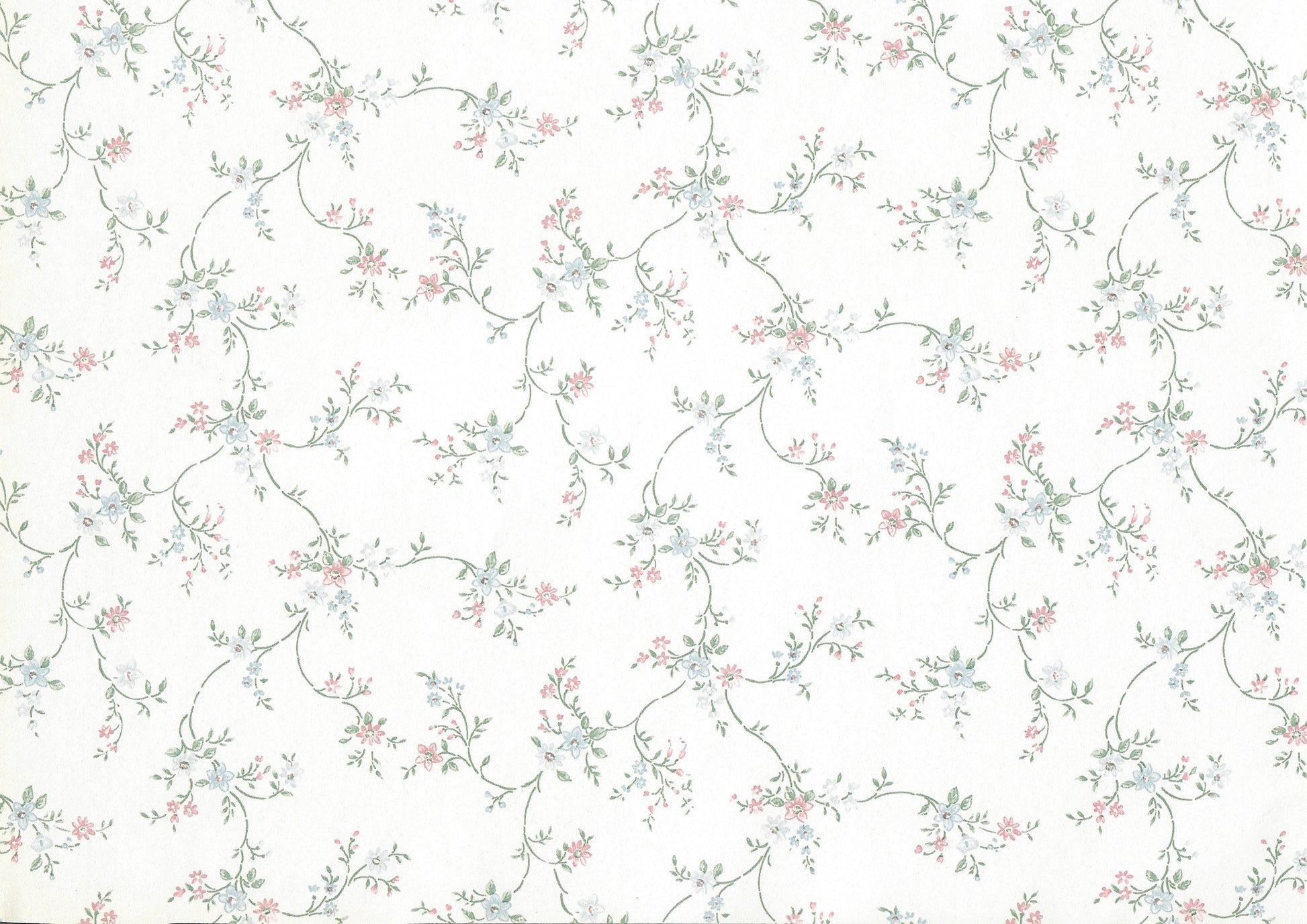 Dollhouse Wallpaper Cottage Garden Floral 3 Sheets 1:12 Scale Miniature