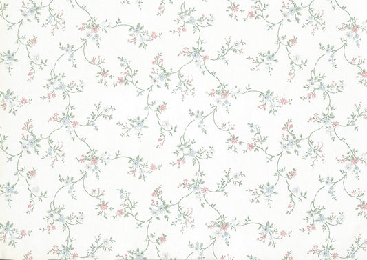 Dollhouse Wallpaper Cottage Garden Floral 3 Sheets 1:12 Scale Miniature