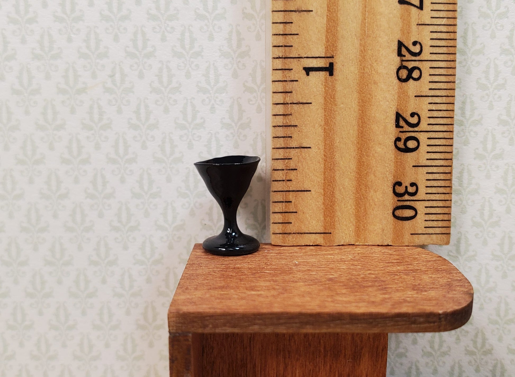 Dollhouse Black Martini Glass Small 1:12 Scale Miniature Kitchen Halloween Decor