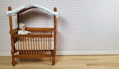 Dollhouse Wallpaper Paul's Garden Pale Pink by Brodnax 1:12 Scale Miniature