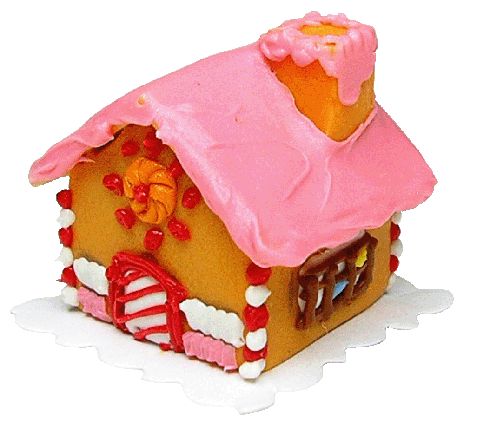 Dollhouse Gingerbread House Pink Storybook 1:12 Scale Miniature Food Bakery
