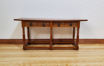 JBM Dollhouse Refectory Table Spanish Style 2 Drawers Style 1:12 Scale Furniture