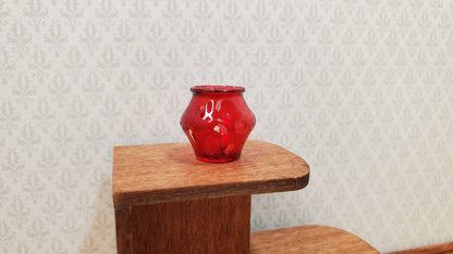 Dollhouse Small Red Glass Vase 1:12 Scale some color flaws