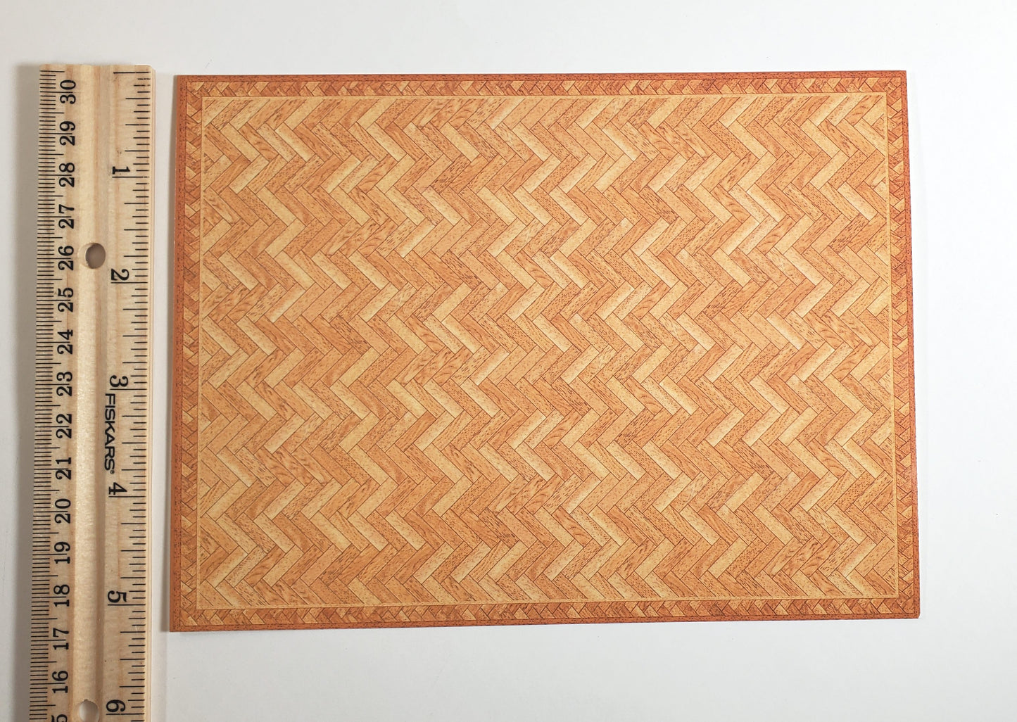Dollhouse HALF SCALE Parquet Wood Floor Cardstock 1:24 Miniature World Model