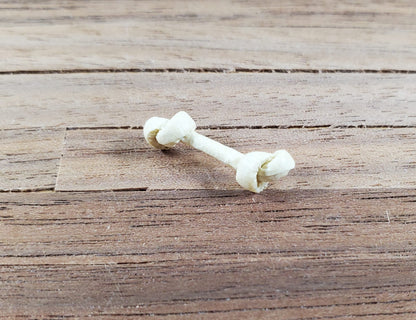 Dollhouse Rawhide Dog Bone 1:12 Scale Miniature Pet Deco Accessory Handmade
