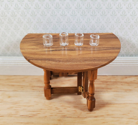 Dollhouse HALF SCALE Clear Juice Glasses Set of 4 1:24 Miniature Real Glass