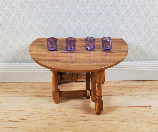Dollhouse HALF SCALE Juice Glasses Purple Set of 4 1:24 Miniature Real Glass