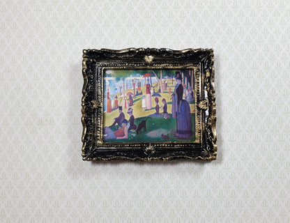 Miniature A Sunday Afternoon Print Framed Seurat 1:12 Scale Dollhouse