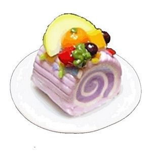 Dollhouse Berry Cream Roll Cake 1:12 Scale Miniature Dessert Food