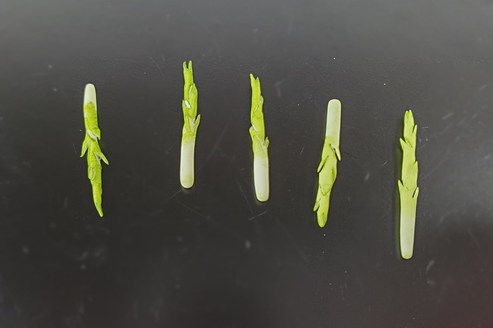 Dollhouse Asparagus Spikes 5 Pieces 1:12 Scale Miniature Food Vegetables