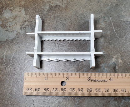 Dollhouse Wood Kitchen Shelf with Pegs 1:12 Scale Miniature White Finish