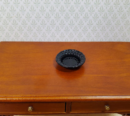 Dollhouse Black Decorative Bowl Painted Glass 1:12 Scale Miniature