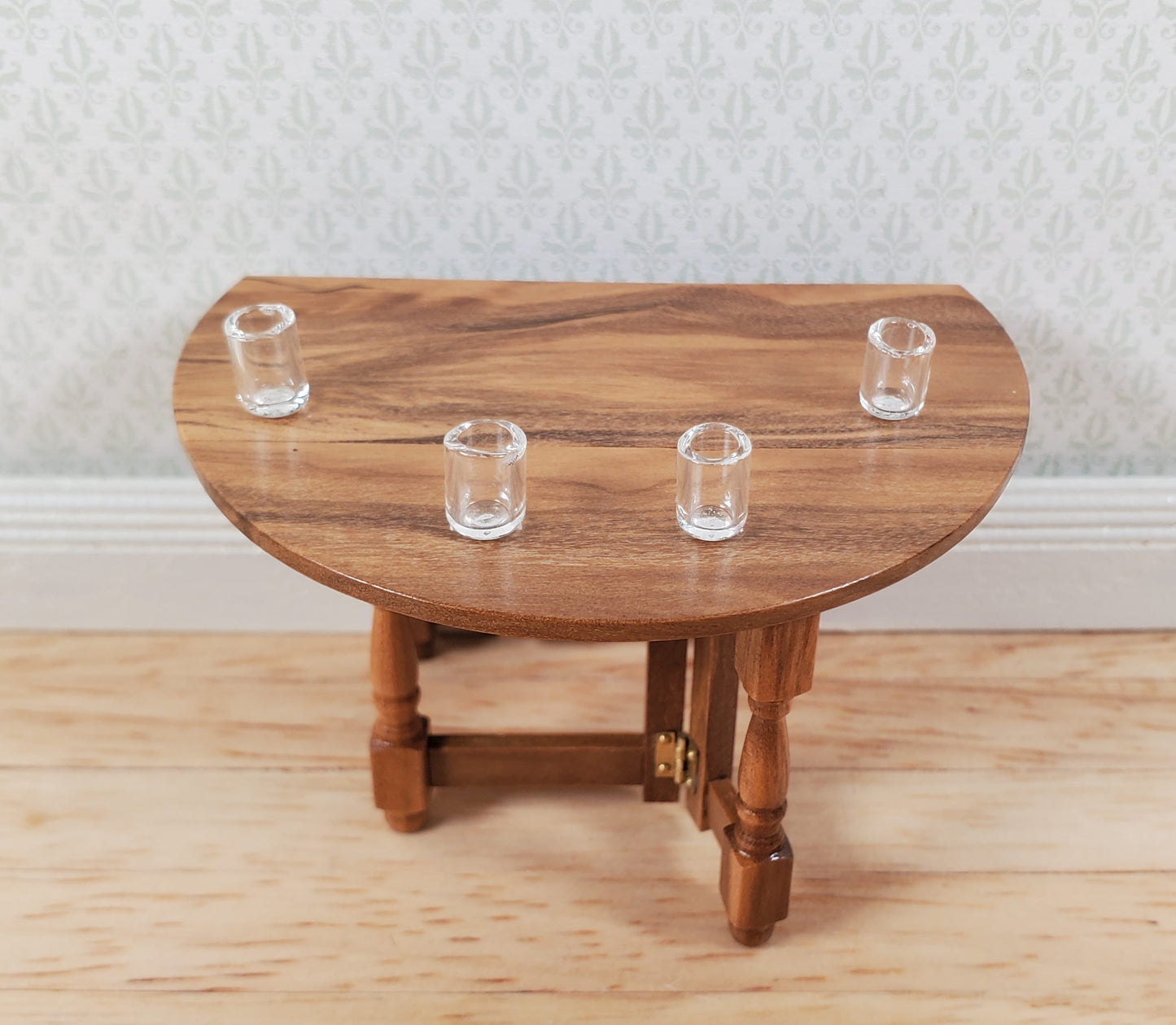 Dollhouse HALF SCALE Tiny Clear Juice Glasses Set of 4 1:24 Miniature Real Glass