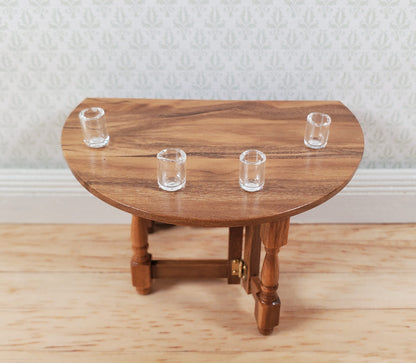 Dollhouse HALF SCALE Tiny Clear Juice Glasses Set of 4 1:24 Miniature Real Glass