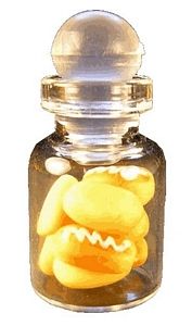 Dollhouse Cream Puffs in Glass Jar 1:12 Scale Miniature Food Treats Bakery