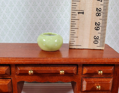 Dollhouse Small Light Green Round Ceramic Vase 1:12 Scale Miniature
