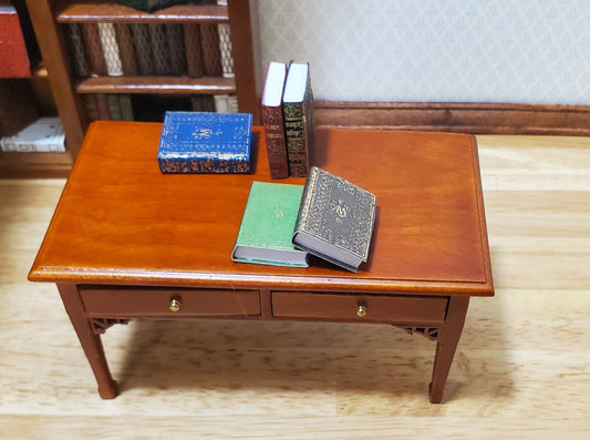 Dollhouse Book Set x5 Desk Reference 1:12 Scale Miniatures (blank inside)
