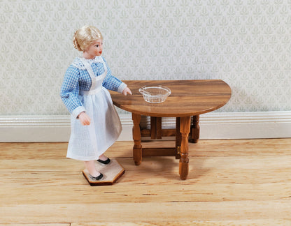 Dollhouse 1:24 Half Scale Serving Dish Crimped Bowl Clear Glass Miniatures