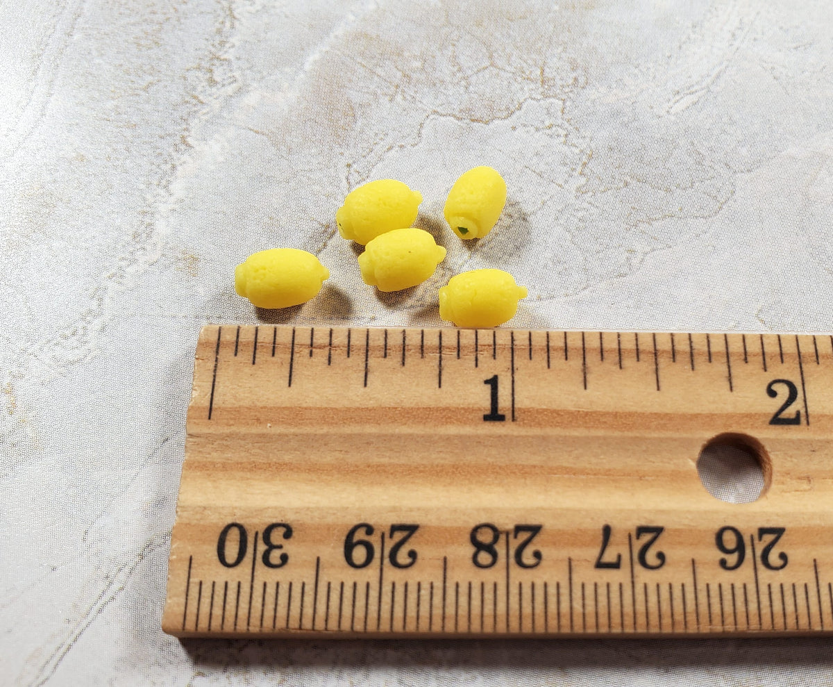 Dollhouse Lemons Yellow Set of 5 1:12 Scale Miniatures Kitchen Food