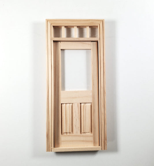 Dollhouse Exterior Door with Transom Window 1:12 Scale Houseworks #6018