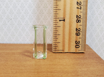Dollhouse Green Striped Square Modern Vase 1:12 Scale Miniature Decor Flowers