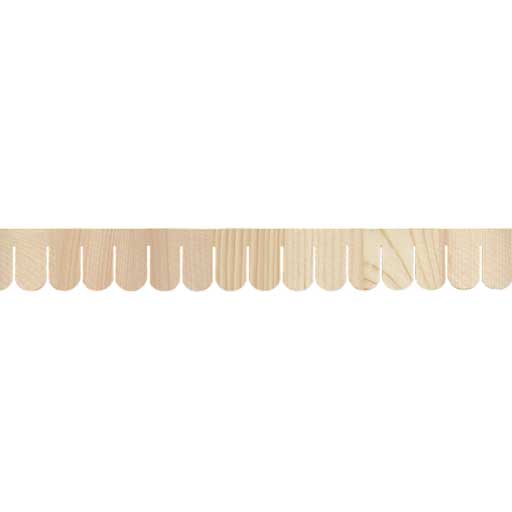 Dollhouse Shingles Wood Strips Fishscale 12 pieces 12" long 1:12 Scale Miniature