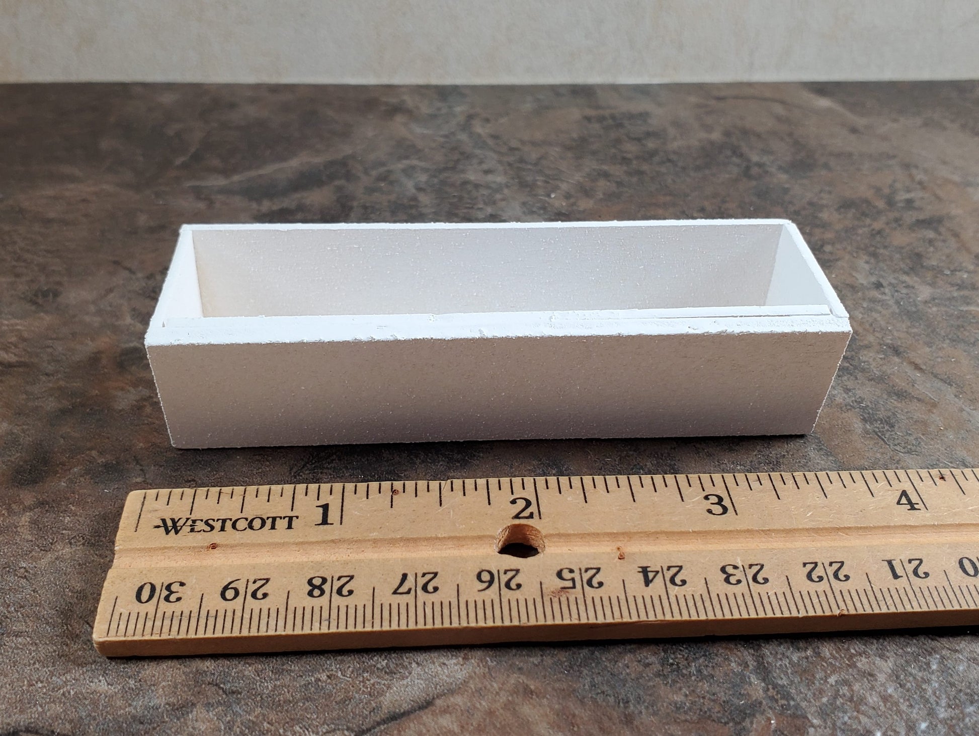 Dollhouse Garden Window or Flower Box 1:12 Scale White Wood 3 5/8" long