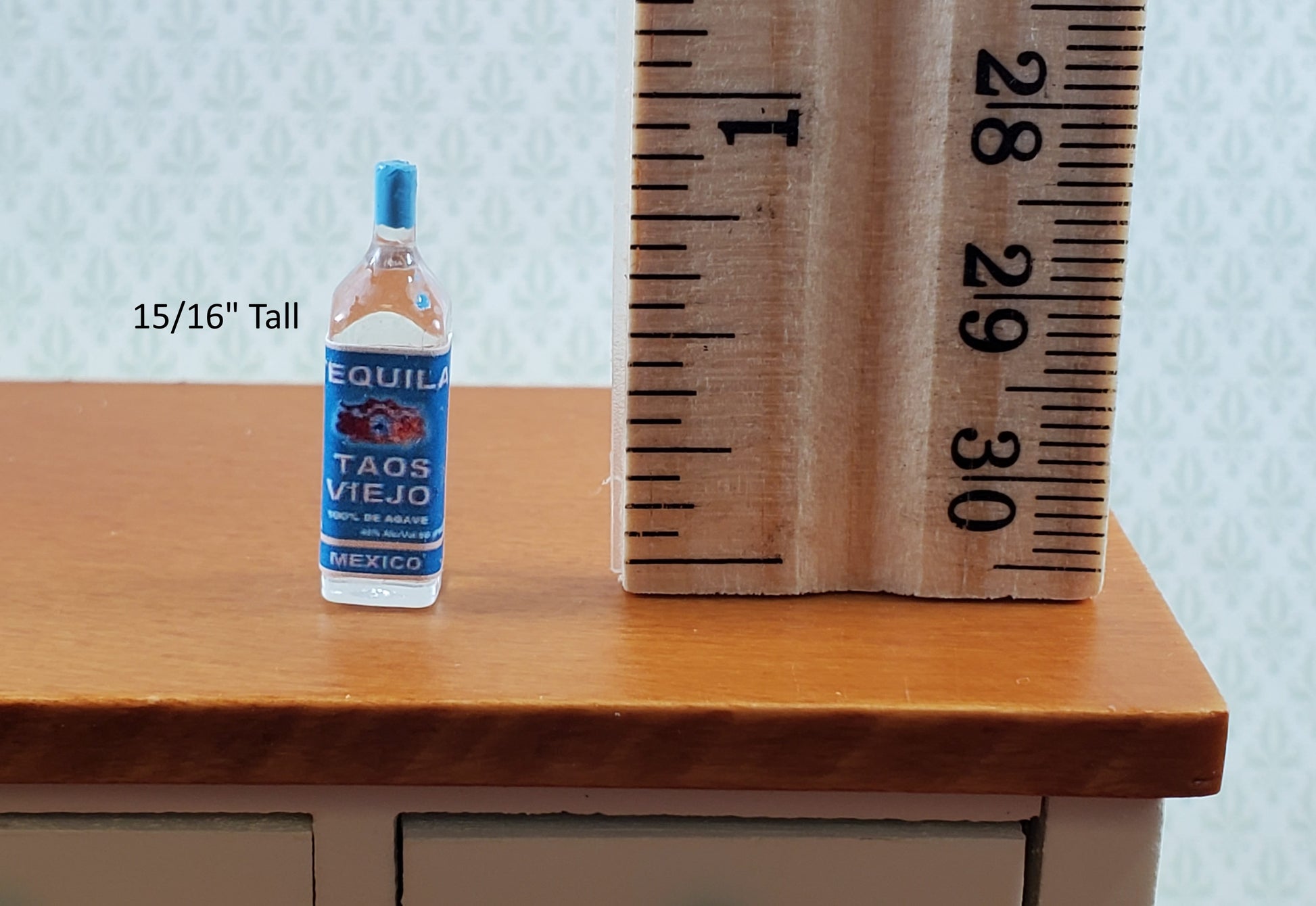 Dollhouse Bottle of Tequila White 1:12 Scale Miniature Drinks Handmade