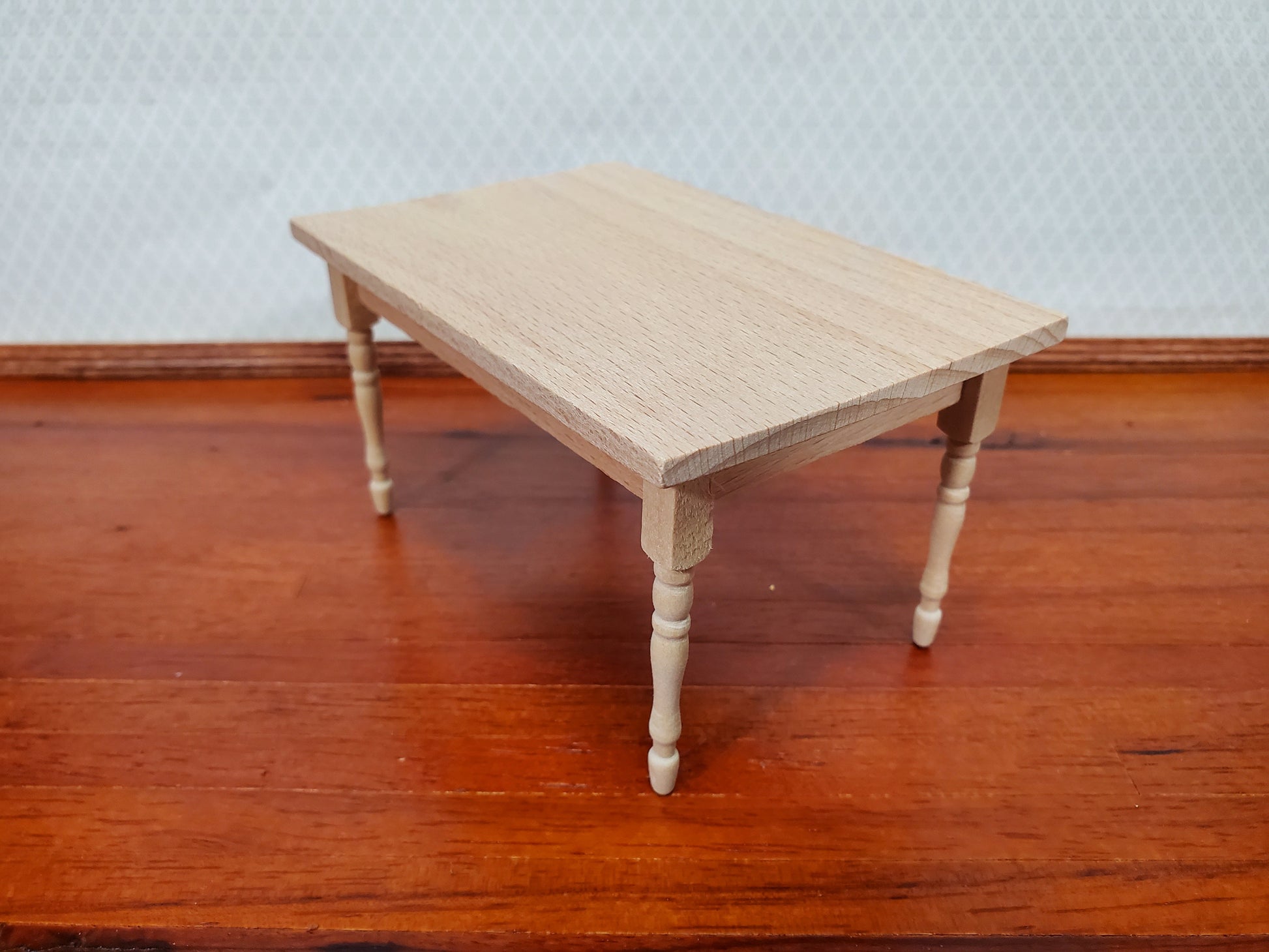 Dollhouse Table Kitchen or Dining Room Unpainted Wood 1:12 Scale Miniature Furniture