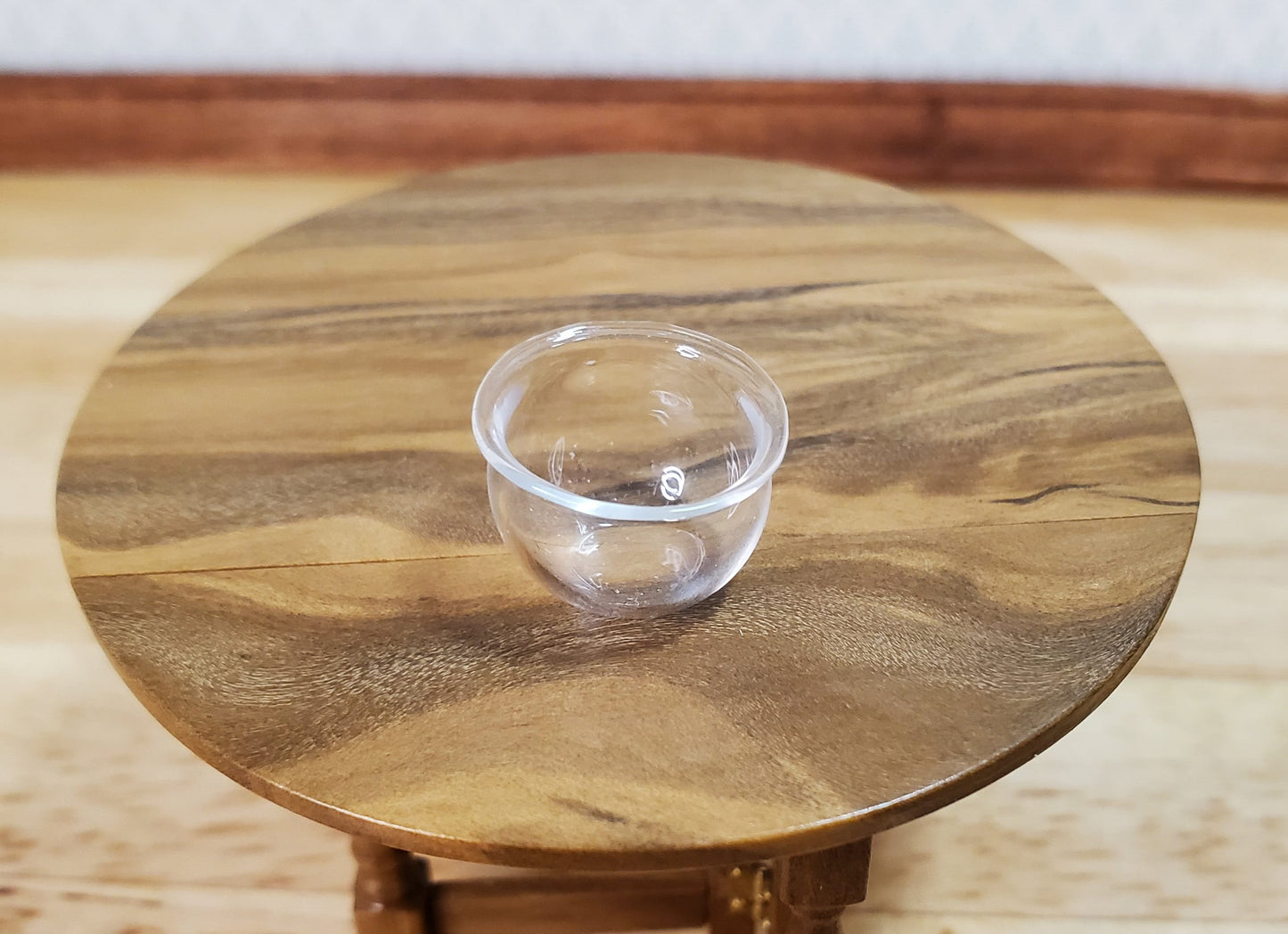 Dollhouse HALF SCALE Clear Glass Serving Dish Bowl 1:24 Miniature Dishes