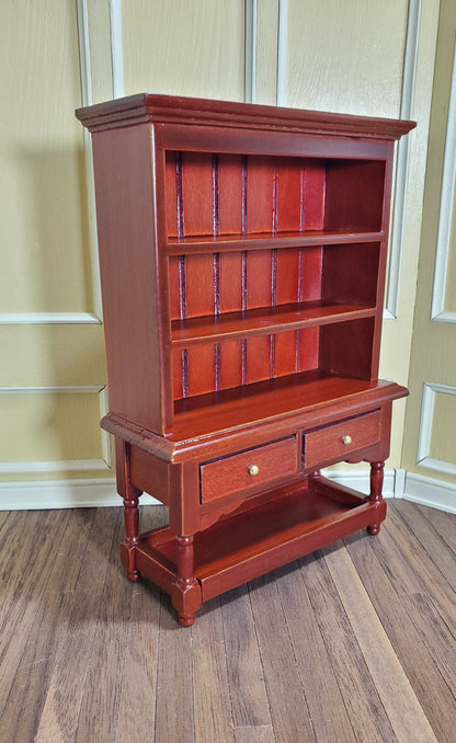 Dollhouse Miniature Welsh Kitchen Cabinet Cupboard 1:12 Scale Mahogany Finish