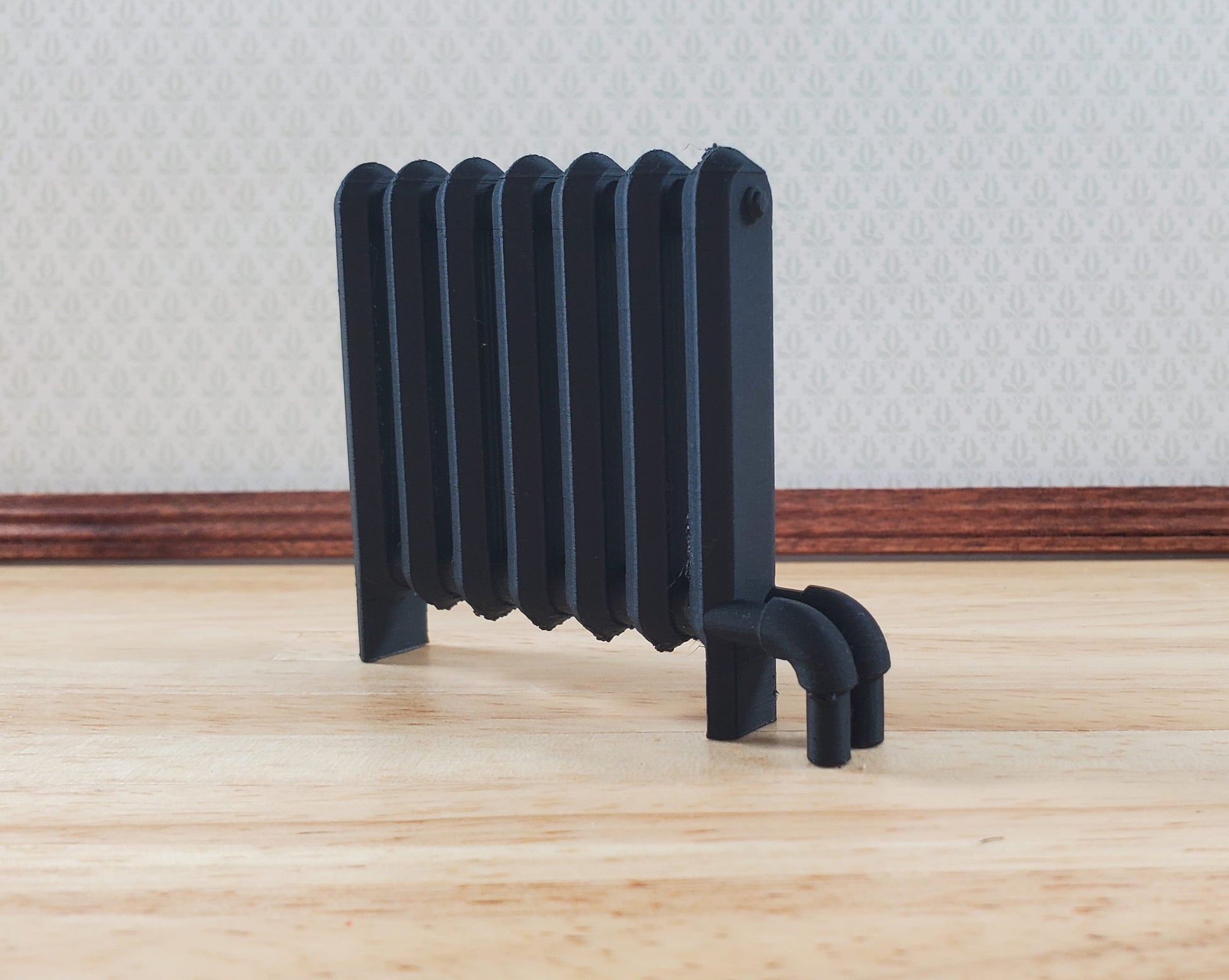 Miniature Radiator Black Classic Style 1:12 Scale Prop Dollhouse Accessory