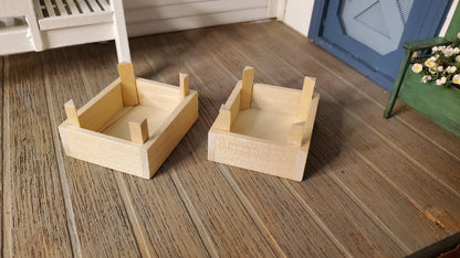 Dollhouse Miniature Fruit or Vegetable Crates x2 Stackable 1:12 Scale Wood