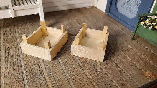 Dollhouse Miniature Fruit or Vegetable Crates x2 Stackable 1:12 Scale Wood