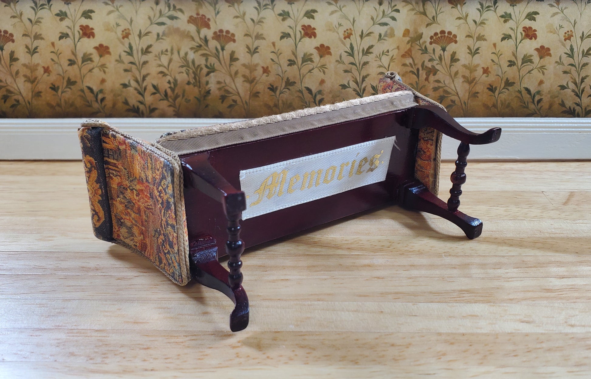 Dollhouse Padded Bench Seat Handmade Estate Piece 1:12 Scale Miniature Furniture