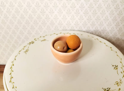 Dollhouse Peach Ceramic Serving Bowl 1:12 Scale Miniature