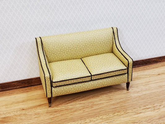 JBM Dollhouse Sofa Couch Retro Style Pale Yellow/Cream 1:12 Scale Miniature Furniture