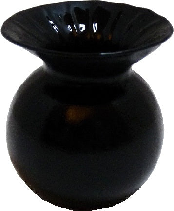 Dollhouse Black Glass Vase 1:12 Scale Miniature Decoration Flowers