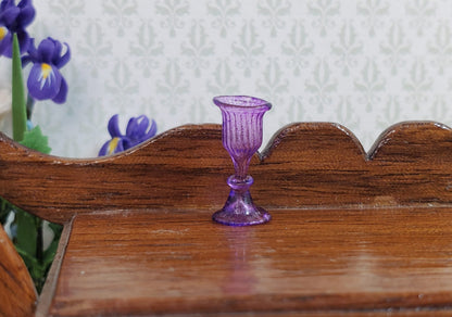 Dollhouse HALF SCALE Wine Glass or Water Goblet Purple 1:24 Miniature
