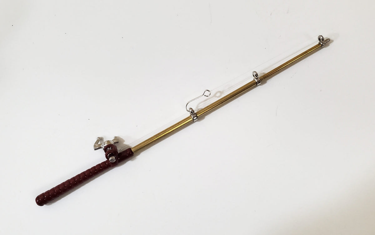 Dollhouse Fishing Rod & Reel Pole 5 1/8" Long 1:12 Scale Miniature Metal