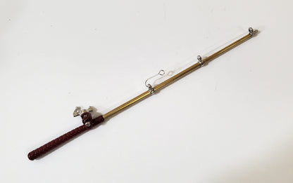 Dollhouse Fishing Rod & Reel Pole 5 1/8" Long 1:12 Scale Miniature Metal