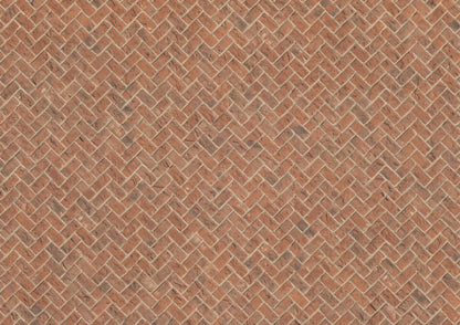 Miniature Weathered Brick Embossed Paper Herringbone Pattern 1:12 Scale Scenery
