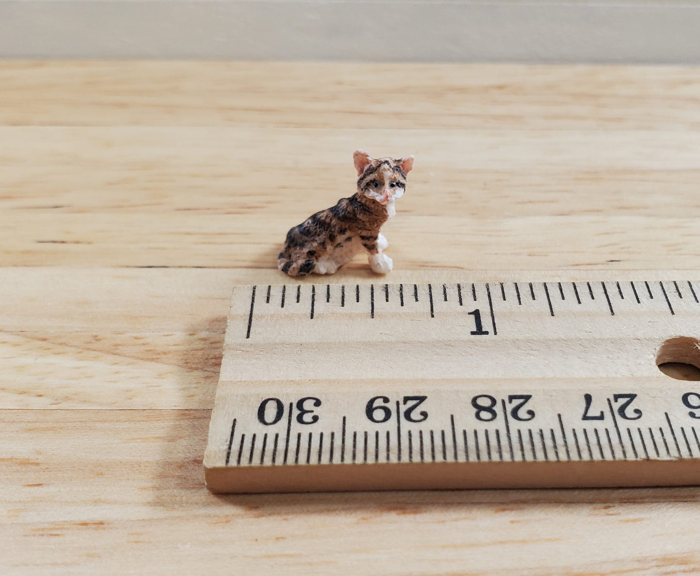 HALF SCALE Tiny Brown Tabby Sitting 1:24 Scale by Falcon Miniatures