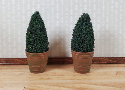 Dollhouse Large Garden Pots Aged Brown Finish Planters x2 1:12 Scale A4094TN