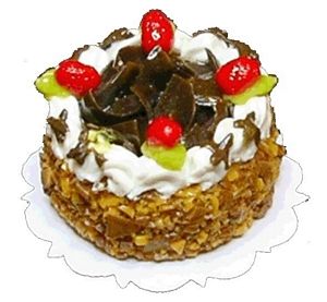 Dollhouse Chocolate Star Berry Cake 1:12 Scale Miniature Dessert Food