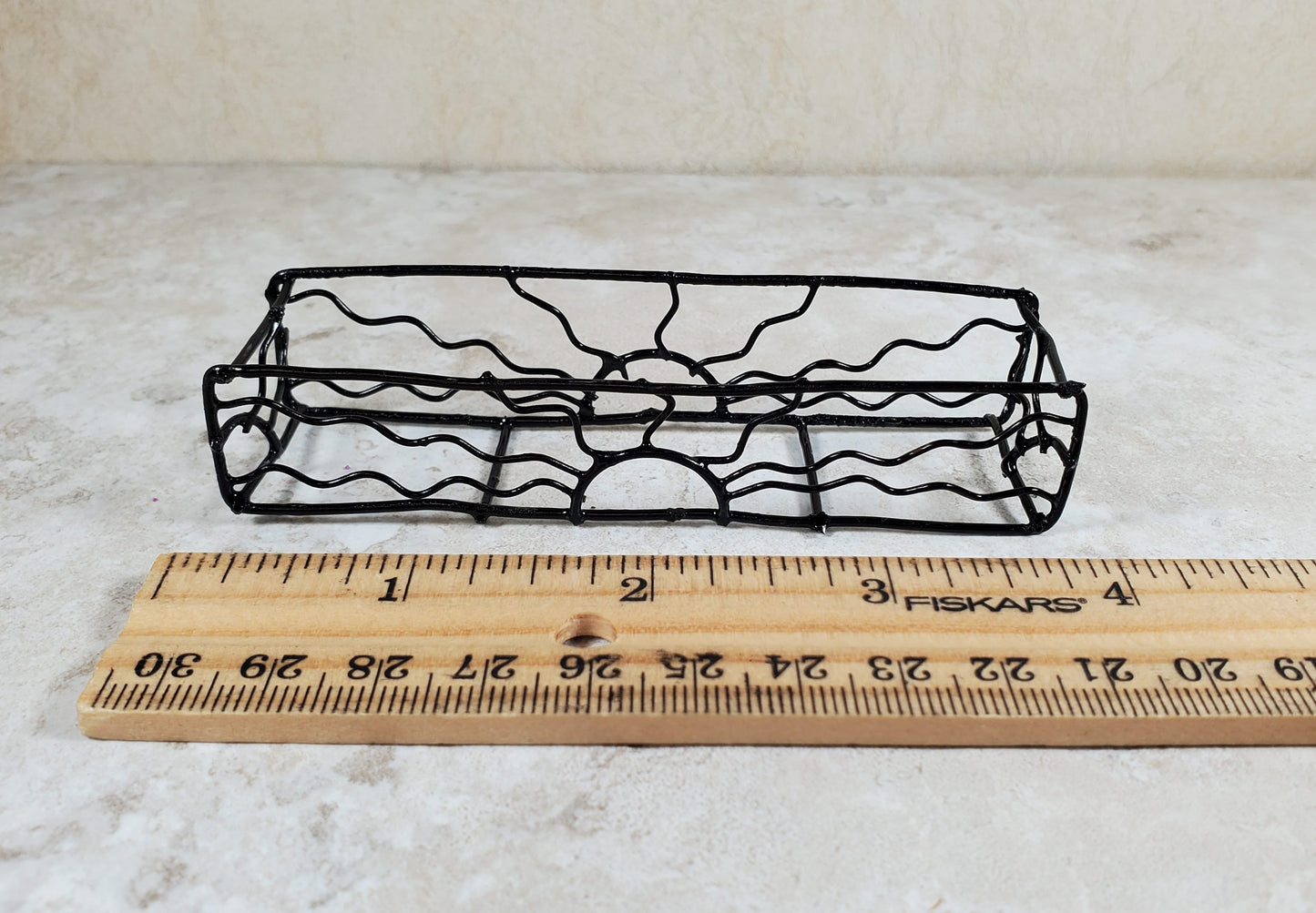 Dollhouse Metal Sunrise Window Box Black Empty 1:12 Scale Miniature