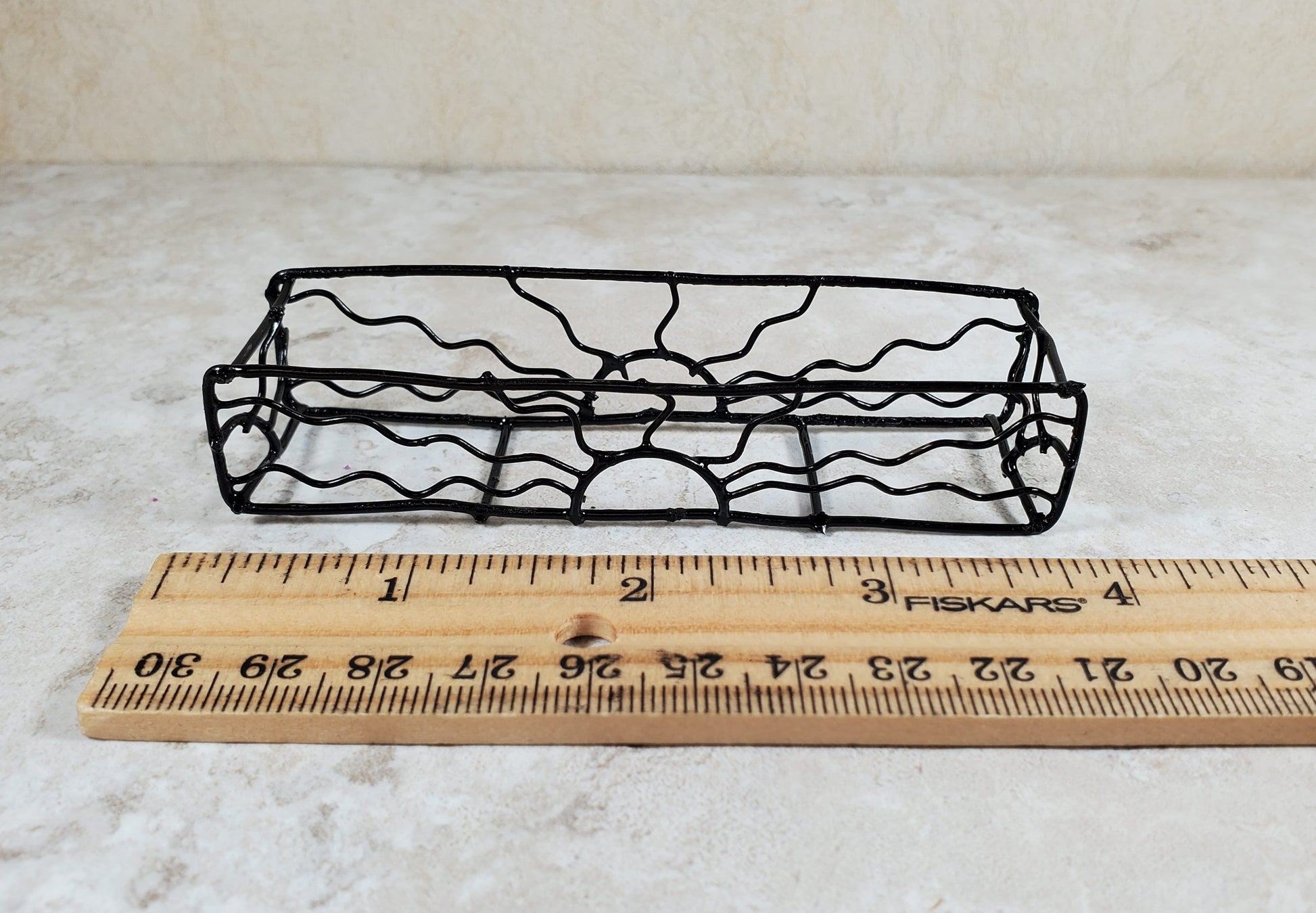 Dollhouse Metal Sunrise Window Box Black Empty 1:12 Scale Miniature