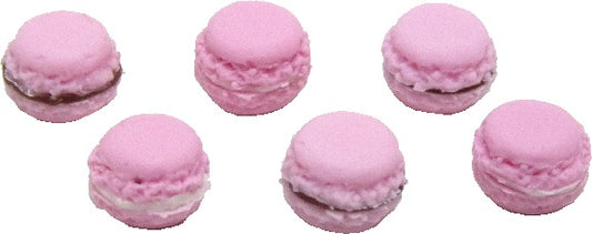 Dollhouse 6 Assorted Macarons Pink 1:12 Scale Miniature Food Kitchen