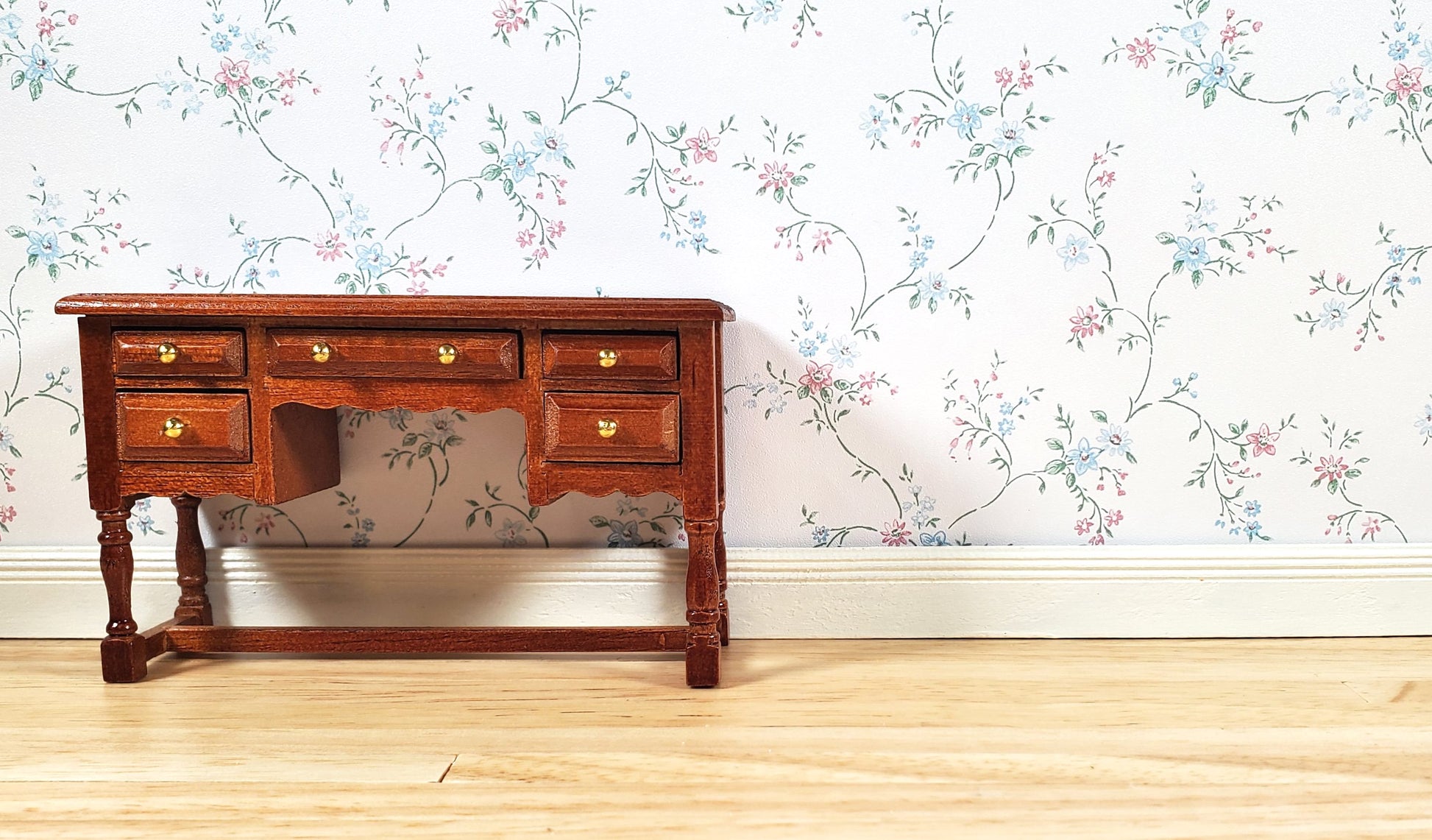 Dollhouse Wallpaper Cottage Garden Floral 3 Sheets 1:12 Scale Miniature