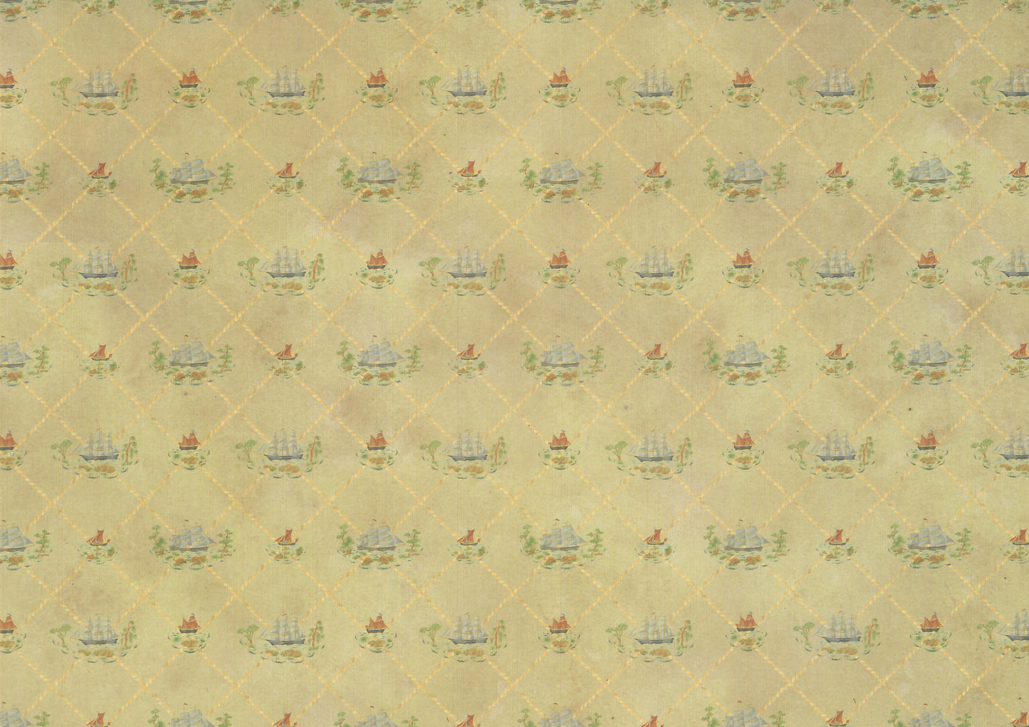 Dollhouse Wallpaper 3 Sheets Colonial Clipper Ships 1:12 Scale Miniature